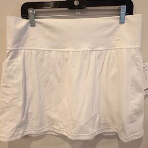 Athleta Salutation Stash 14.5 Skort White Powervita Tennis Golf Skirt XL New